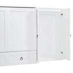 Cama Murphy Queen gris/blanca con armario, escritorio y puerto USB – 1 persona