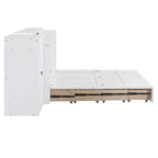 Cama Murphy Queen gris/blanca con armario, escritorio y puerto USB – 1 persona