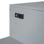 Cama Murphy Queen gris/blanca con armario, escritorio y puerto USB – 1 persona