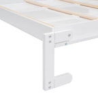 Cama de pared Murphy Queen gris/blanco con estantes – Se pliega, 2 personas
