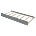 Cama nido de plataforma de madera blanca/gris con cabecero de almacenamiento – Individual/Matrimonial, capacidad para 2 personas