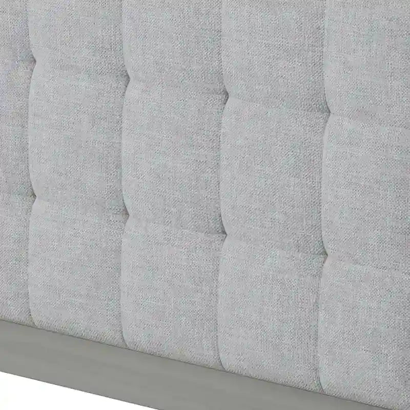 Base de cama tapizada con mechones gris – Queen, para 1 o 2 personas