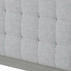 Base de cama tapizada con mechones gris – Queen, para 1 o 2 personas
