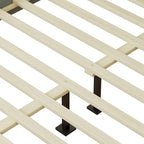 Base de cama tapizada con mechones gris – Queen, para 1 o 2 personas