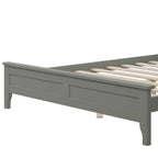 Cama con Plataforma y Cabecero de Listones Blanco/Gris – Matrimonial/Queen, Capacidad para 1–2 Personas