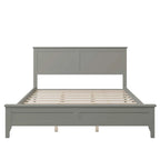 Cama con Plataforma y Cabecero de Listones Blanco/Gris – Matrimonial/Queen, Capacidad para 1–2 Personas