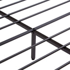 Cama de plataforma metálica tamaño King, marrón y negra, con luces LED, cabecero de madera y 2 cajones de almacenamiento