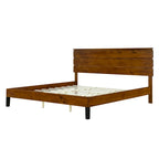 Cama King tipo plataforma, marrón, de estilo moderno de mediados de siglo, 1 persona