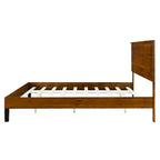 Cama King tipo plataforma, marrón, de estilo moderno de mediados de siglo, 1 persona