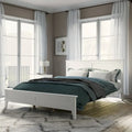 Cama Plataforma Blanca Tamaño Queen de Madera Sólida Moderna con Acabado Resistente al Desgaste