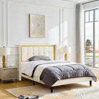 Base de cama blanca tamaño queen con alta capacidad de carga