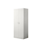 Armario blanco de doble puerta con estante y barra para colgar – 1 persona