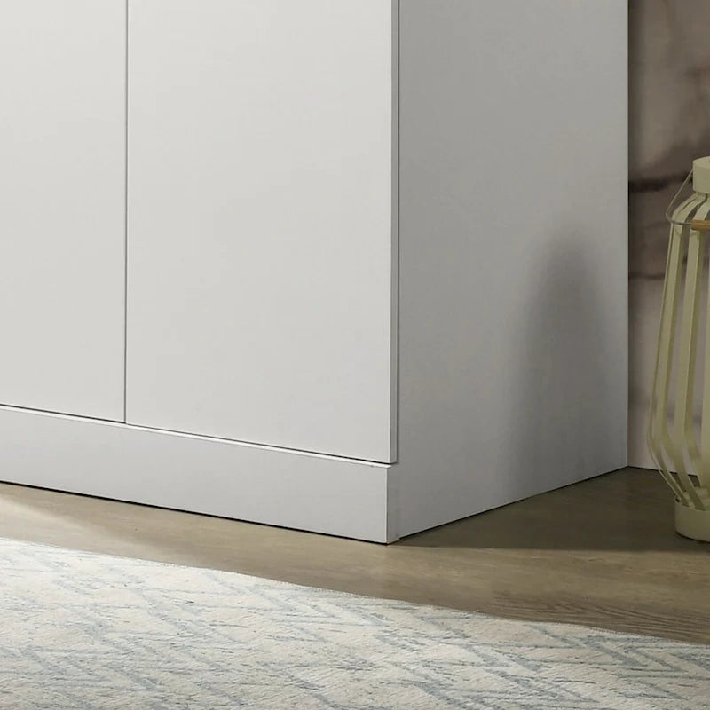 Armario blanco de doble puerta con estante y barra para colgar – 1 persona