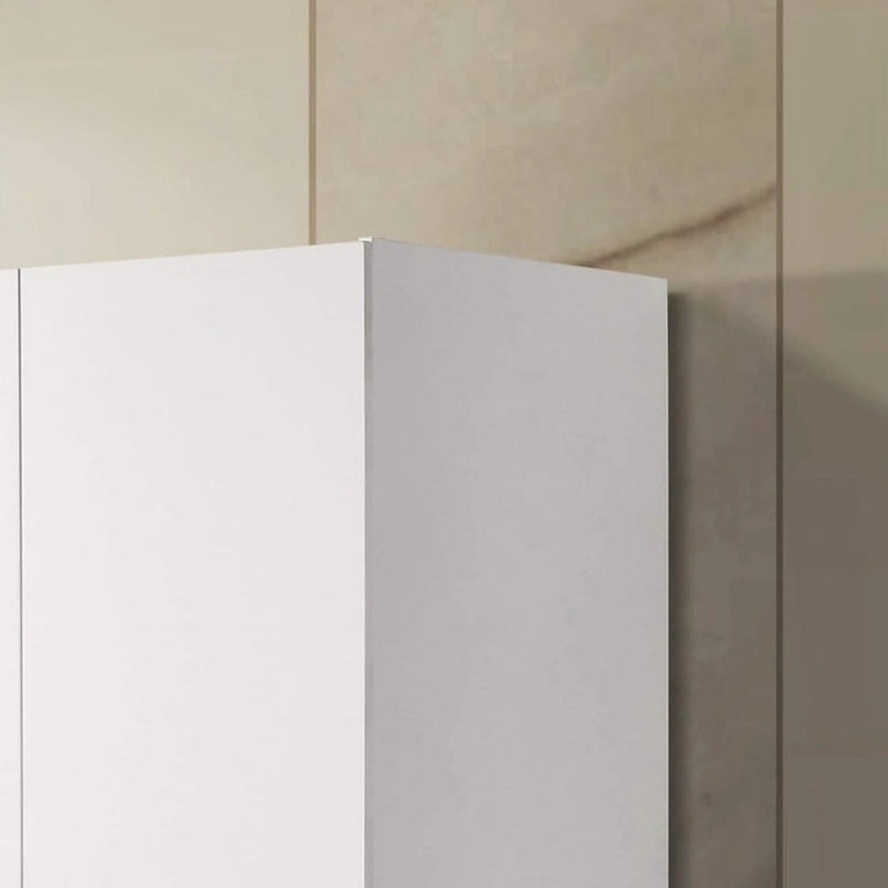 Armario blanco de doble puerta con estante y barra para colgar – 1 persona