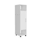 Armario/Ropero Espejado en Blanco/Negro con Estantes, Barra para Colgar y Ruedas – 1 Persona