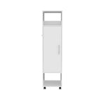 Armario/Ropero Espejado en Blanco/Negro con Estantes, Barra para Colgar y Ruedas – 1 Persona