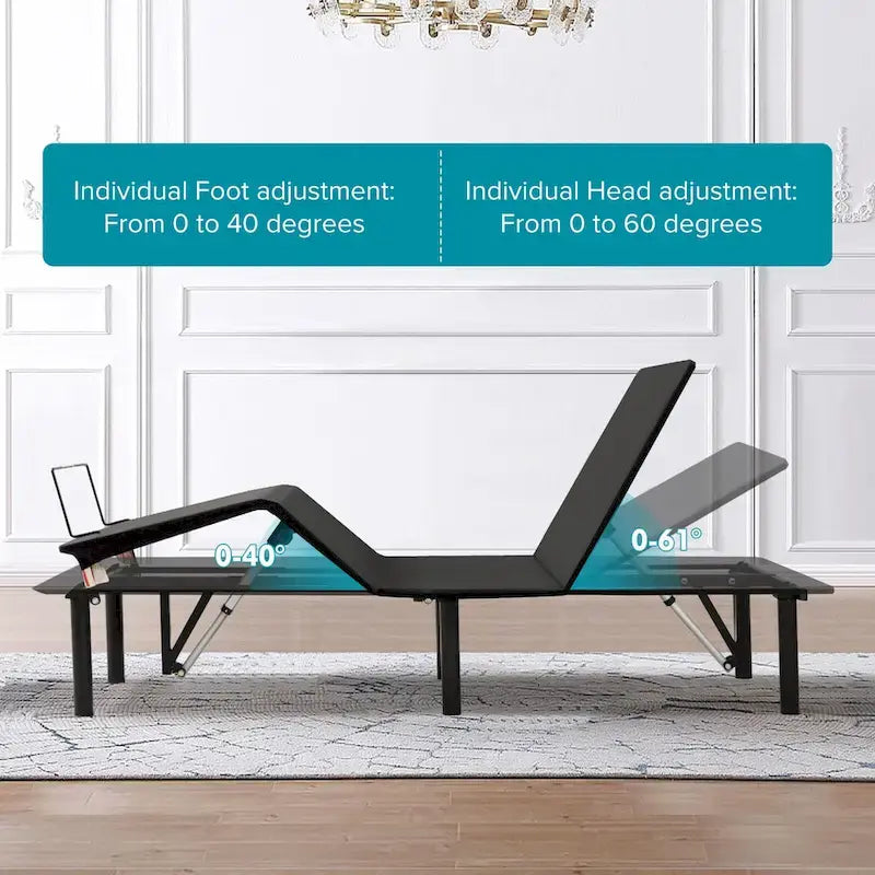Base de cama ajustable King con inclinación motorizada