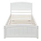 Cama doble de plataforma de pino blanco con nido y cabecero – para 1