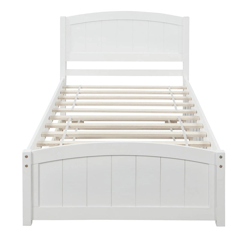 Cama doble de plataforma de pino blanco con nido y cabecero – para 1