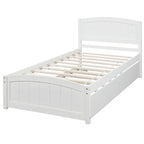 Cama doble de plataforma de pino blanco con nido y cabecero – para 1