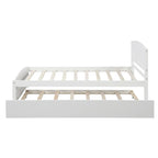 Cama doble de plataforma de pino blanco con nido y cabecero – para 1