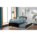 Cama doble de plataforma de pino blanco con nido y cabecero – para 1