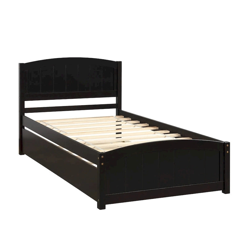 Cama doble de plataforma de pino blanco con nido y cabecero – para 1