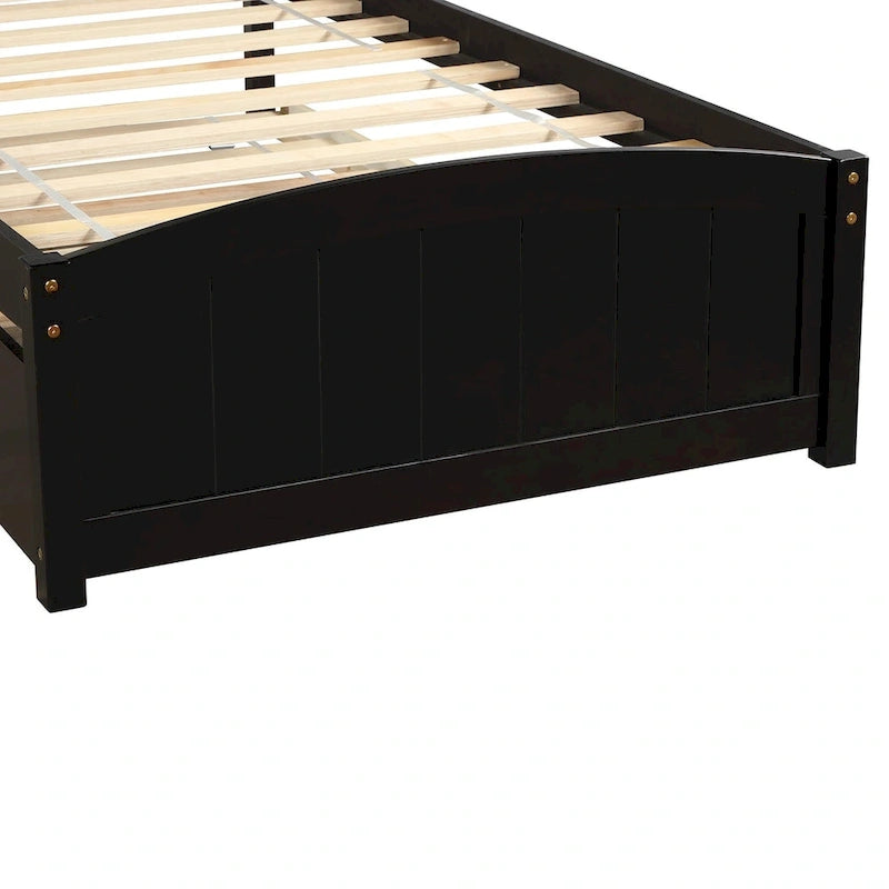 Cama doble de plataforma de pino blanco con nido y cabecero – para 1