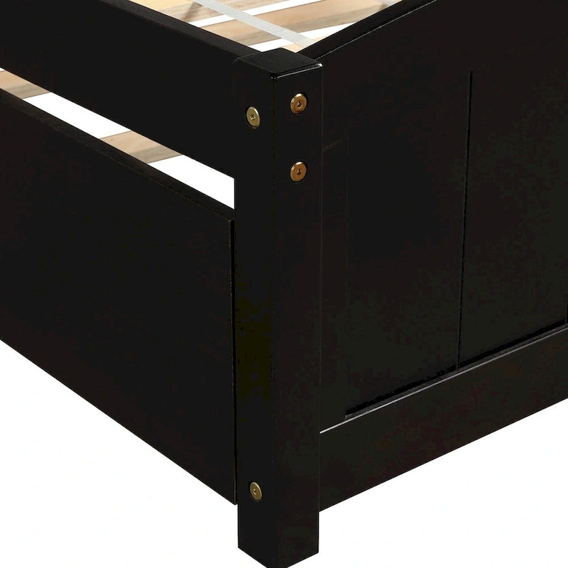 Cama doble de plataforma de pino blanco con nido y cabecero – para 1