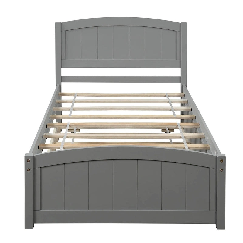 Cama doble de plataforma de pino blanco con nido y cabecero – para 1