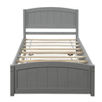 Cama doble de plataforma de pino blanco con nido y cabecero – para 1