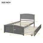 Cama doble de plataforma de pino blanco con nido y cabecero – para 1