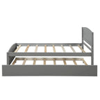 Cama doble de plataforma de pino blanco con nido y cabecero – para 1