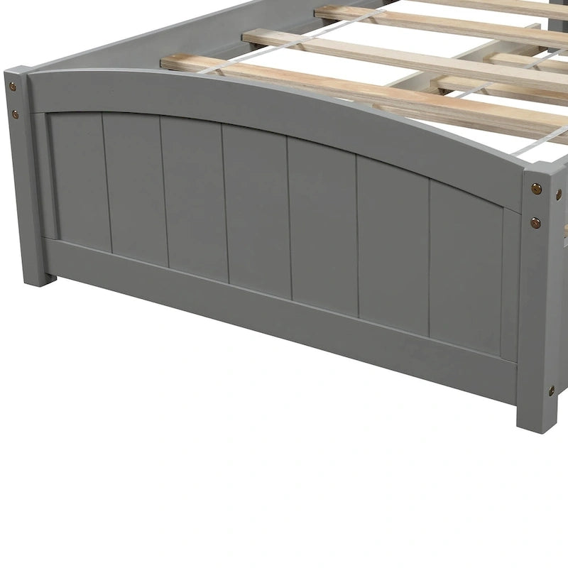Cama doble de plataforma de pino blanco con nido y cabecero – para 1
