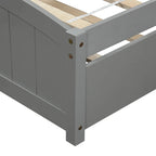 Cama doble de plataforma de pino blanco con nido y cabecero – para 1