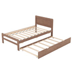 Cama plataforma doble gris/nogal/blanco envejecido con cama nido - Capacidad para 2 personas