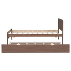 Cama plataforma doble gris/nogal/blanco envejecido con cama nido - Capacidad para 2 personas