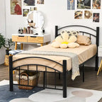 Estructura de cama de metal negro – Individual / Matrimonial, 1 persona