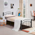 Estructura de cama de metal negro – Individual / Matrimonial, 1 persona