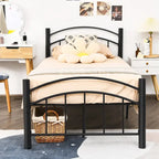 Estructura de cama de metal negro – Individual / Matrimonial, 1 persona