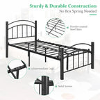 Estructura de cama de metal negro – Individual / Matrimonial, 1 persona