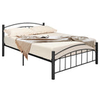Estructura de cama de metal negro – Individual / Matrimonial, 1 persona