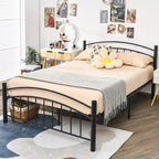 Estructura de cama de metal negro – Individual / Matrimonial, 1 persona