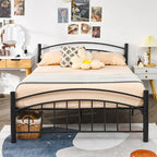 Estructura de cama de metal negro – Individual / Matrimonial, 1 persona