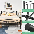Estructura de cama de metal negro – Individual / Matrimonial, 1 persona
