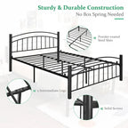 Estructura de cama de metal negro – Individual / Matrimonial, 1 persona