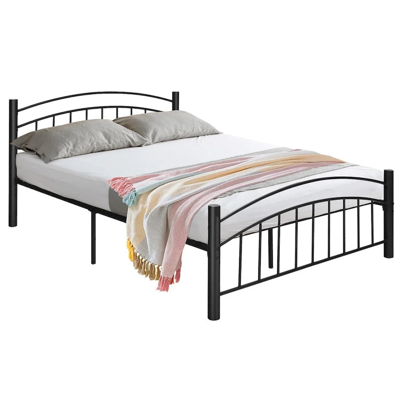 Estructura de cama de metal negro – Individual / Matrimonial, 1 persona