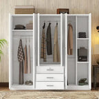Armario de 6 puertas y 3 cajones, color marrón/gris/blanco – Para 1-2 usuarios