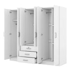 Armario de 6 puertas y 3 cajones, color marrón/gris/blanco – Para 1-2 usuarios