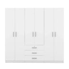 Armario de 6 puertas y 3 cajones, color marrón/gris/blanco – Para 1-2 usuarios